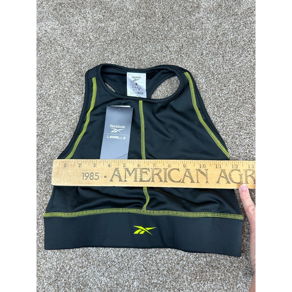 NWT Women's Reebok Les Mills Sports Bralette‎ Small Black Speed Wick High Neck - Picture 6 of 7